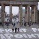 Students set up candles for the slogan “Fight for one point five” during a protest of the Fridays For Future movement at the Brandenburg Gate in Berlin.